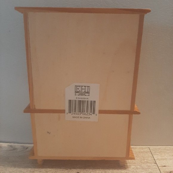 6" Tall Unfinished Wooden Buffet for Dollhouse Dining Room Cabinet Cupboard - Picture 4 of 8